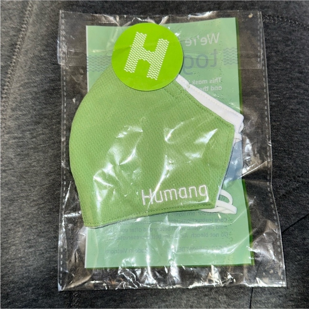 Humana Green and white Face Mask New